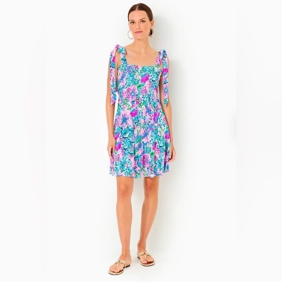Lilly Pulitzer Dresses & Skirts - Lilly Pulitzer Kailua Mandevilla Baby  Paradise Petals Smocked Dress Size XL Nwt